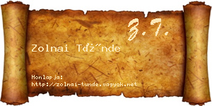 Zolnai Tünde névjegykártya